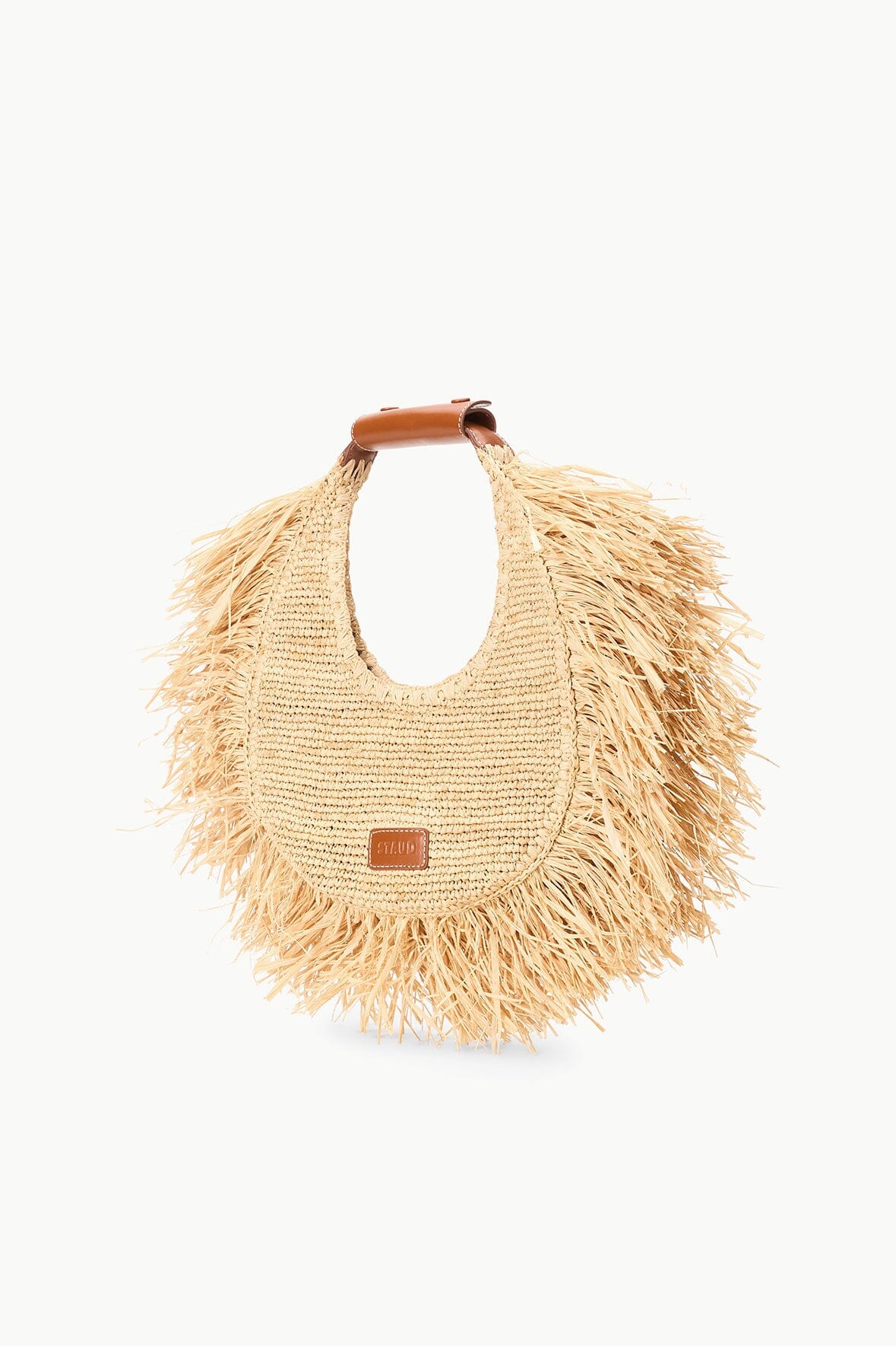 Image MOON RAFFIA TOTE BAG | NATURAL FRINGE 3 of 6 and Clicking this image will trigger a zoom pop-up