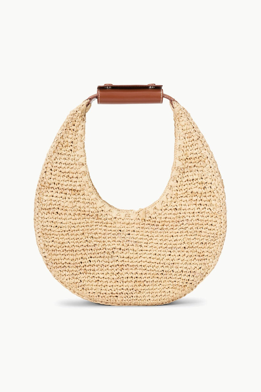 STAUD MOON RAFFIA BAG NATURAL TAN