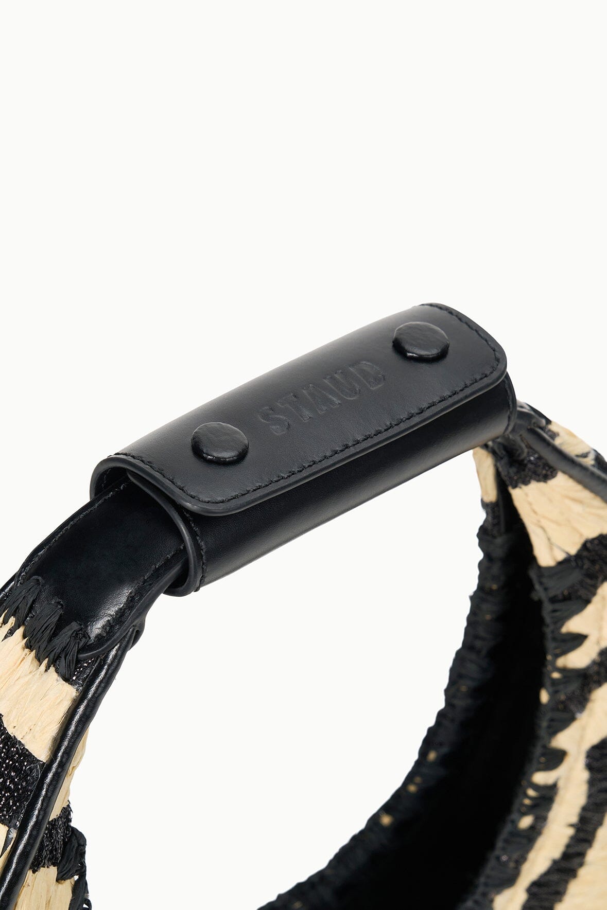 Image MOON RAFFIA BAG | ZEBRA RAFFIA 3 of 4 and Clicking this image will trigger a zoom pop-up
