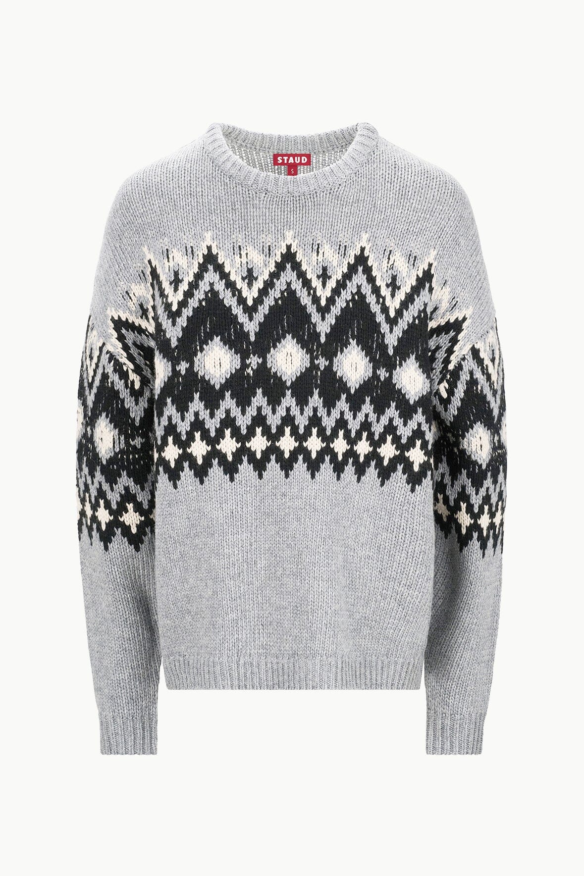 Image MORITZ SWEATER | HEATHER GREY MULTI FAIRISLE 4 of 4 and Clicking this image will trigger a zoom pop-up