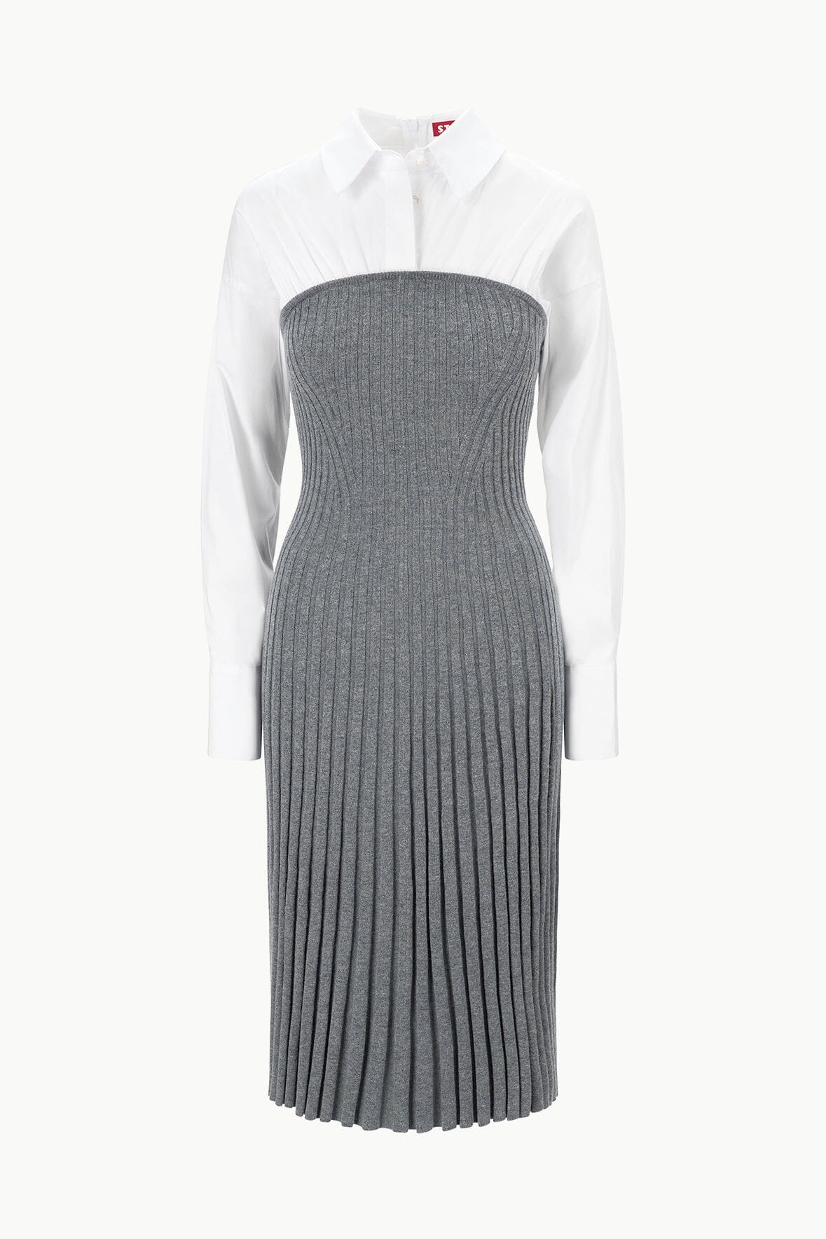 Image O'KEEFE DRESS | CHARCOAL WHITE 5 of 5 and Clicking this image will trigger a zoom pop-up