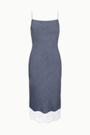 PALO LINEN DRESS | CHAMBRAY WHITE