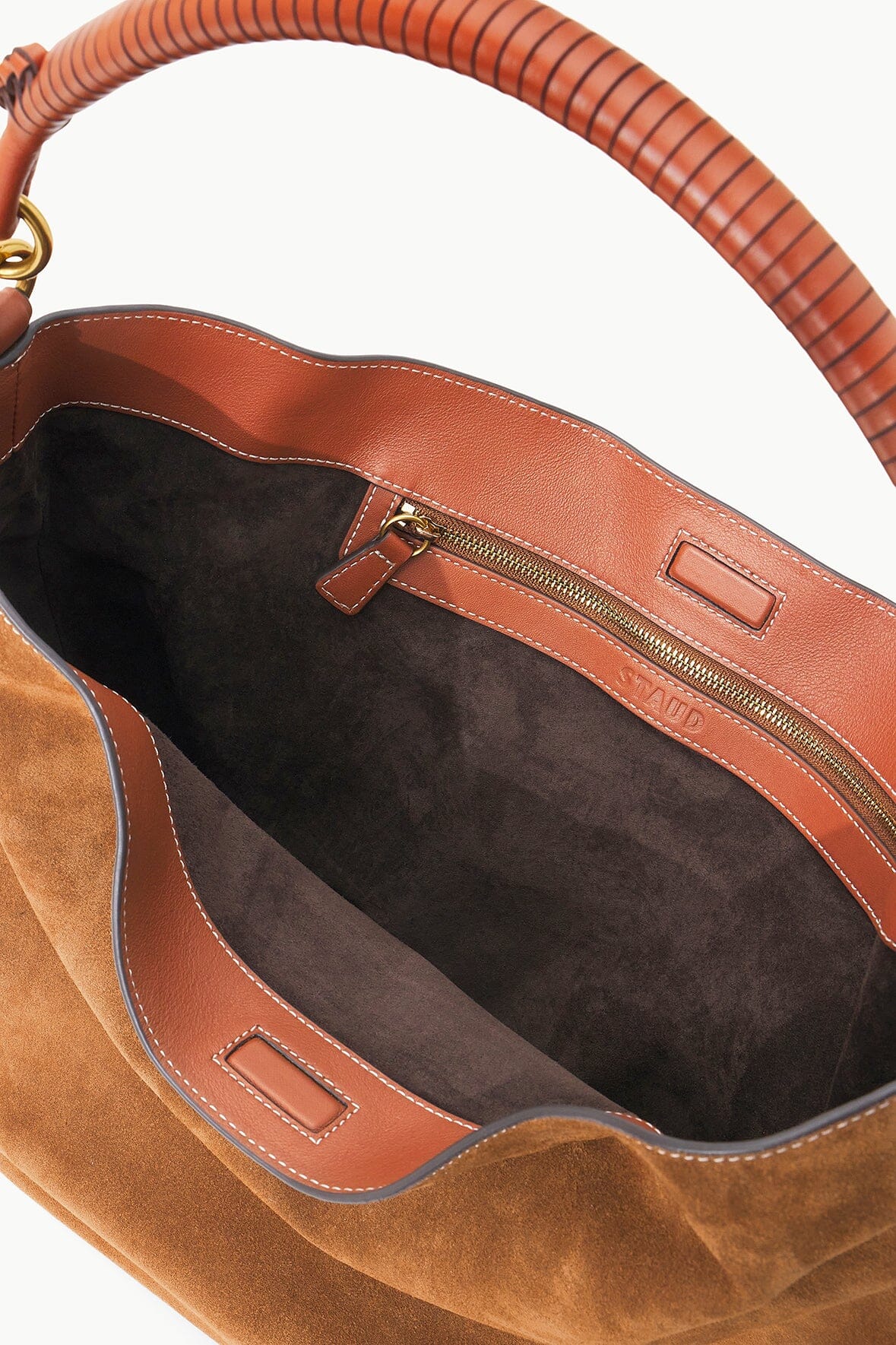 Image PERRY BAG | TAN SUEDE 5 of 7 and Clicking this image will trigger a zoom pop-up