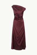 Image PHARE SILK DRESS | MERLOT 5 of 5