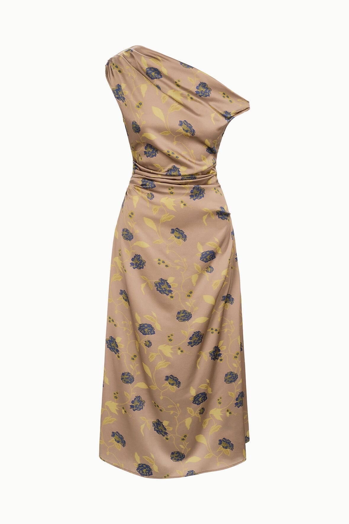 staud phare one shoulder dress STAUD, Phare Silk Dress in Vintage Floral, Size 0