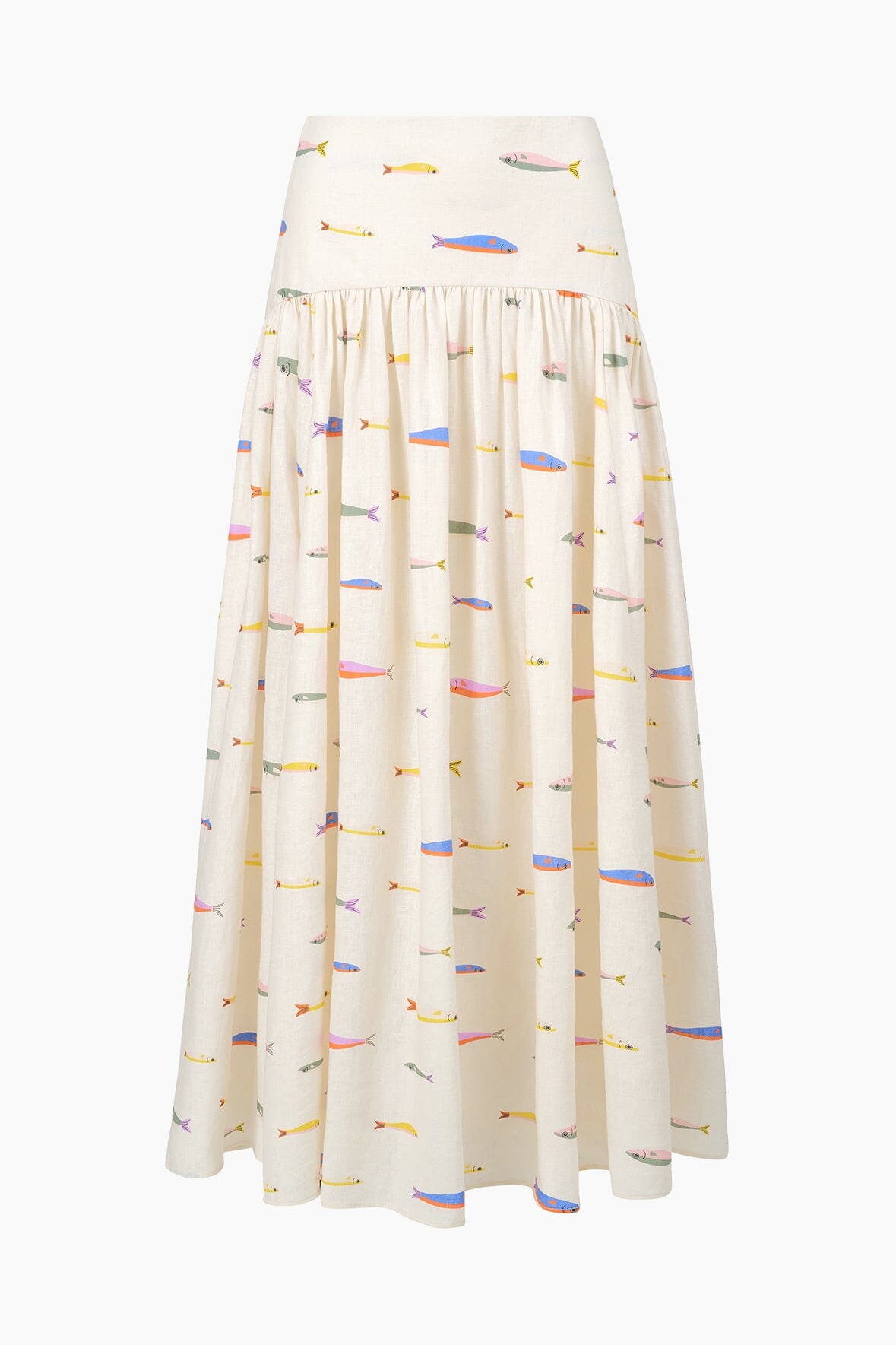 Image PROCIDA LINEN SKIRT | POP SARDINES IVORY 6 of 6 and Clicking this image will trigger a zoom pop-up