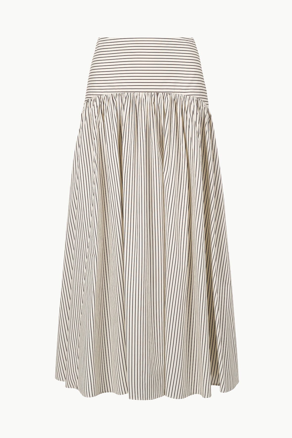 Image PROCIDA SKIRT | IVORY DARK OAK MICRO STRIPE 8 of 8 and Clicking this image will trigger a zoom pop-up