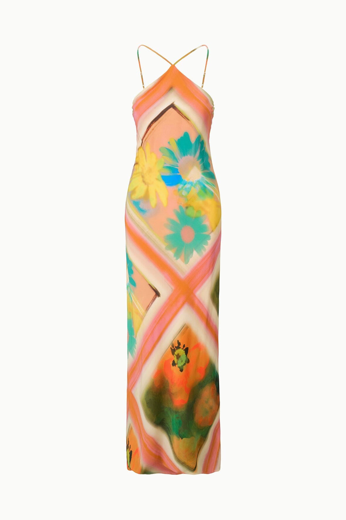 staud halter dress Scarf Maxi by Staud The silky fabrication drapes beautifully over the body STAUD, Cubism Dress in Superbloom
