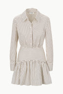 Image ROCCO MINI DRESS | IVORY DARK OAK MICRO STRIPE 5 of 5