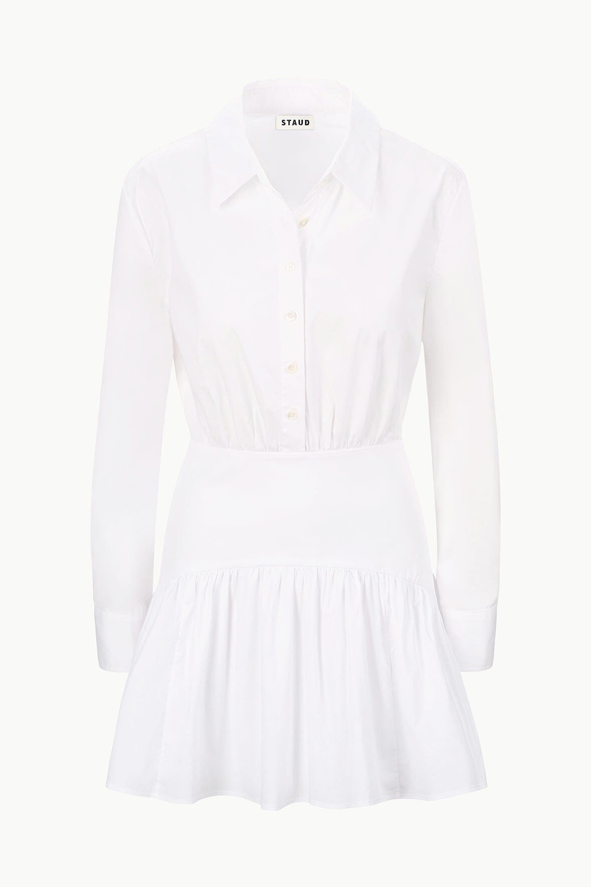 STAUD, Rocco Mini Dress in White, Size 8 STAUD, Rocco Mini Dress in White, Size 8