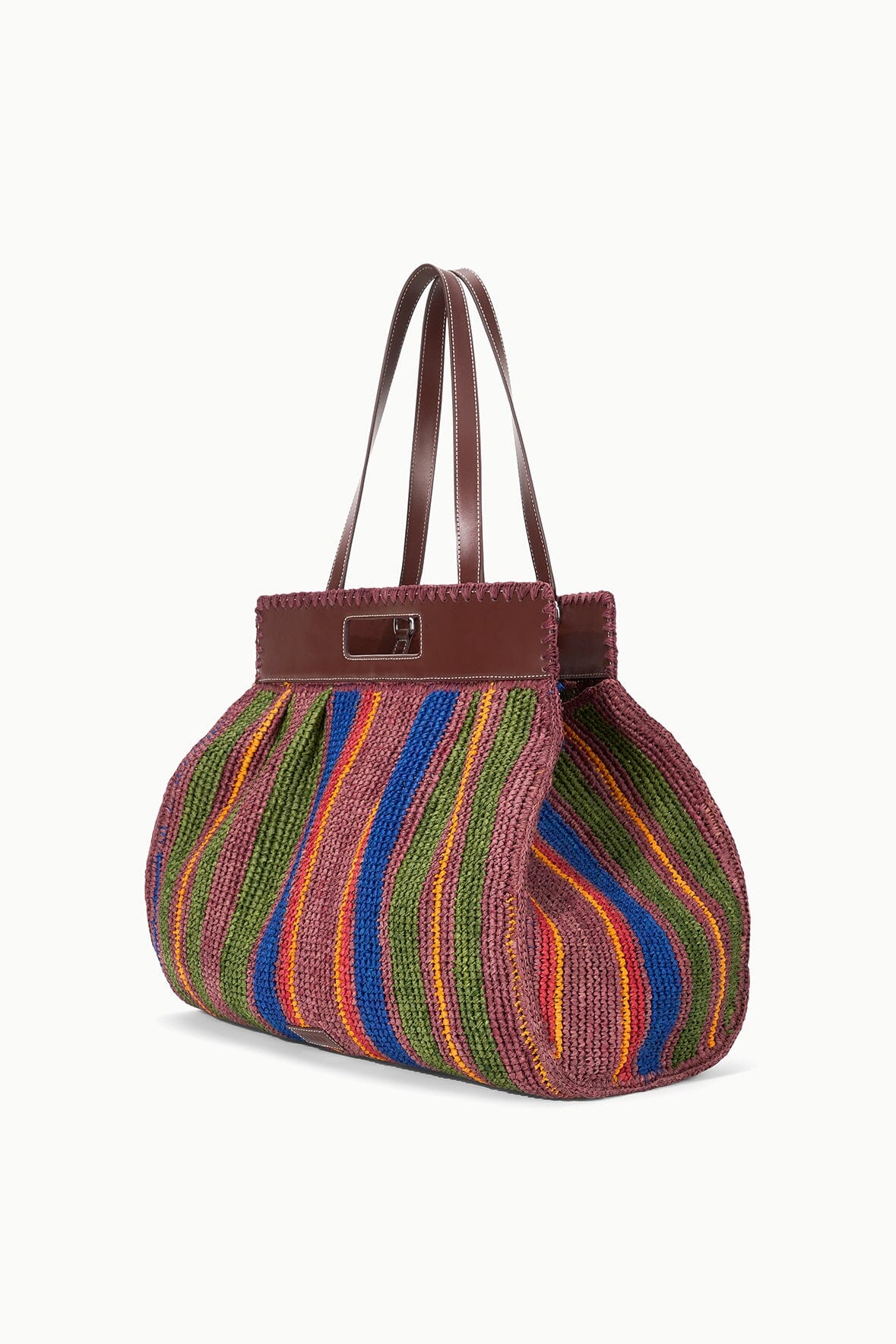 Image RUE TOTE BAG | JUNGLE STRIPE RAFFIA 5 of 10 and Clicking this image will trigger a zoom pop-up