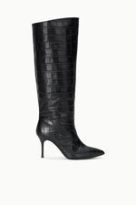 SEBASTIAN HIGH HEEL BOOT | BLACK CROCO