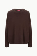 Image SERRANO CASHMERE RELAXED CREW | DARK CHOCOLATE 5 of 5