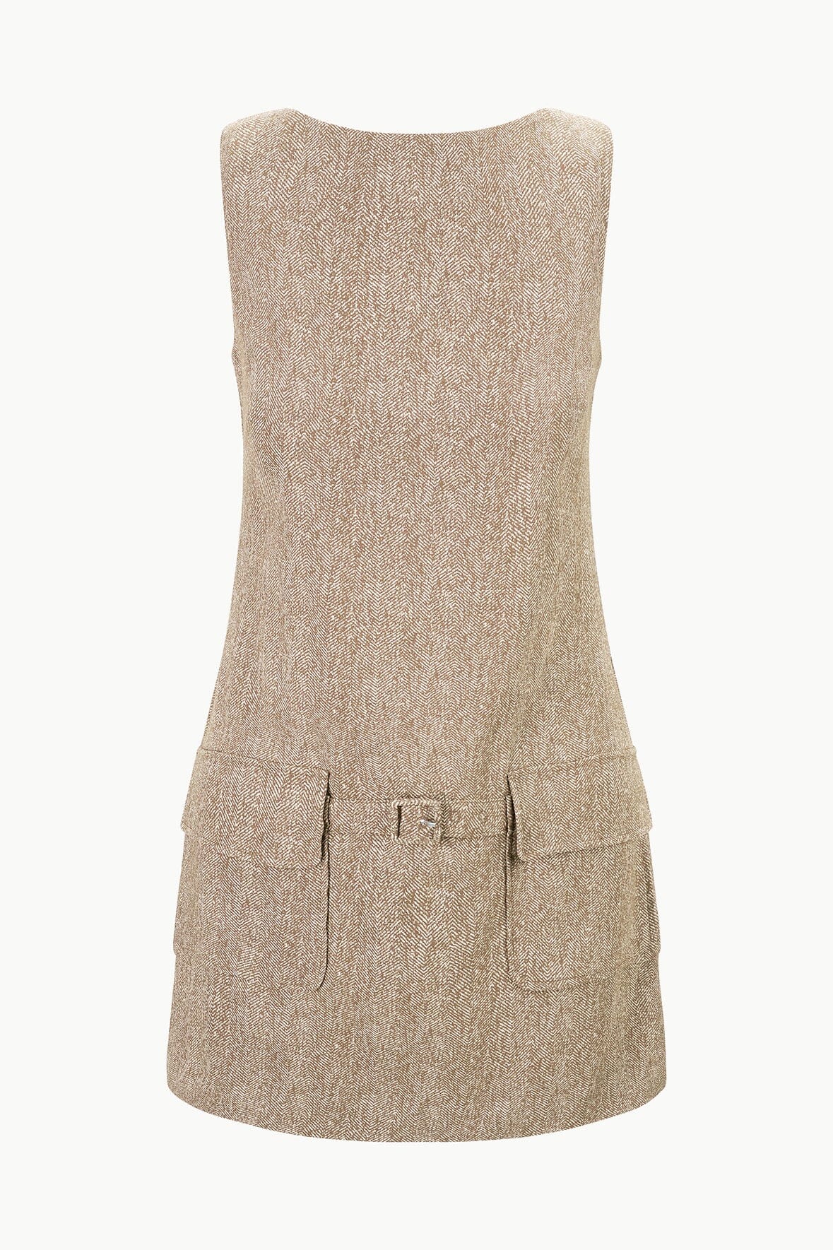 Image SHEILA DRESS | MOCHA HERRINGBONE 5 of 5 and Clicking this image will trigger a zoom pop-up