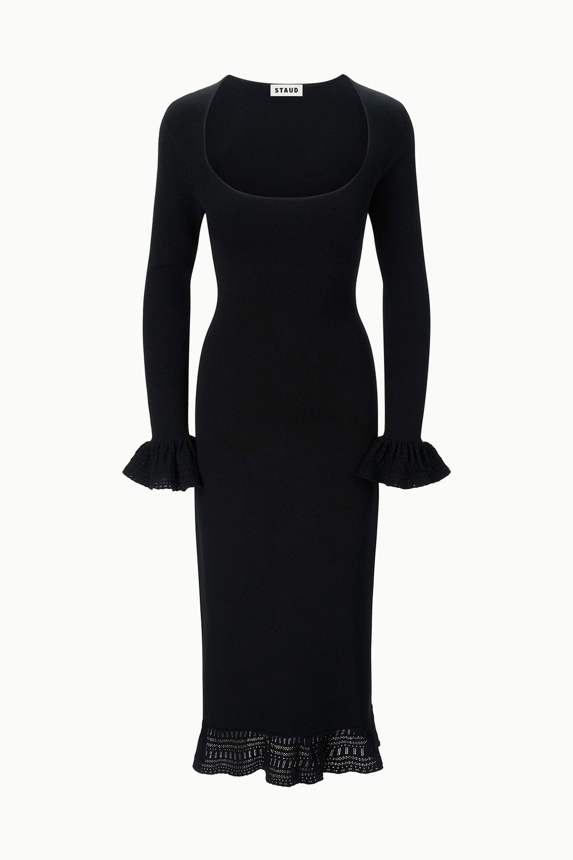 STAUD, Shelley Dress in Black, Size XL
