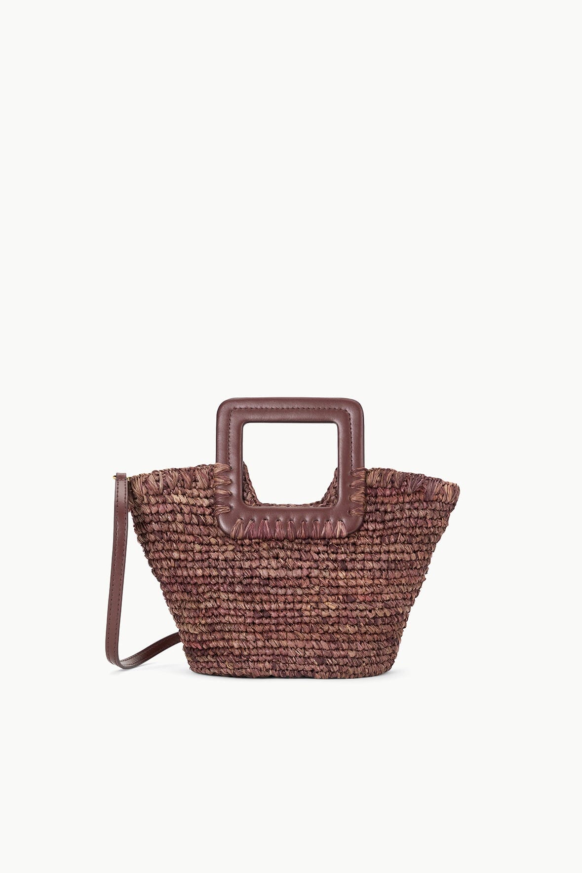 Image SHIRLEY RAFFIA MINI BUCKET | MAHOGANY 1 of 6 and Clicking this image will trigger a zoom pop-up