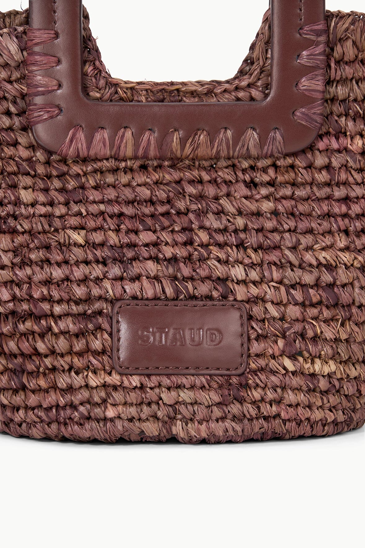 Image SHIRLEY RAFFIA MINI BUCKET | MAHOGANY 6 of 6 and Clicking this image will trigger a zoom pop-up