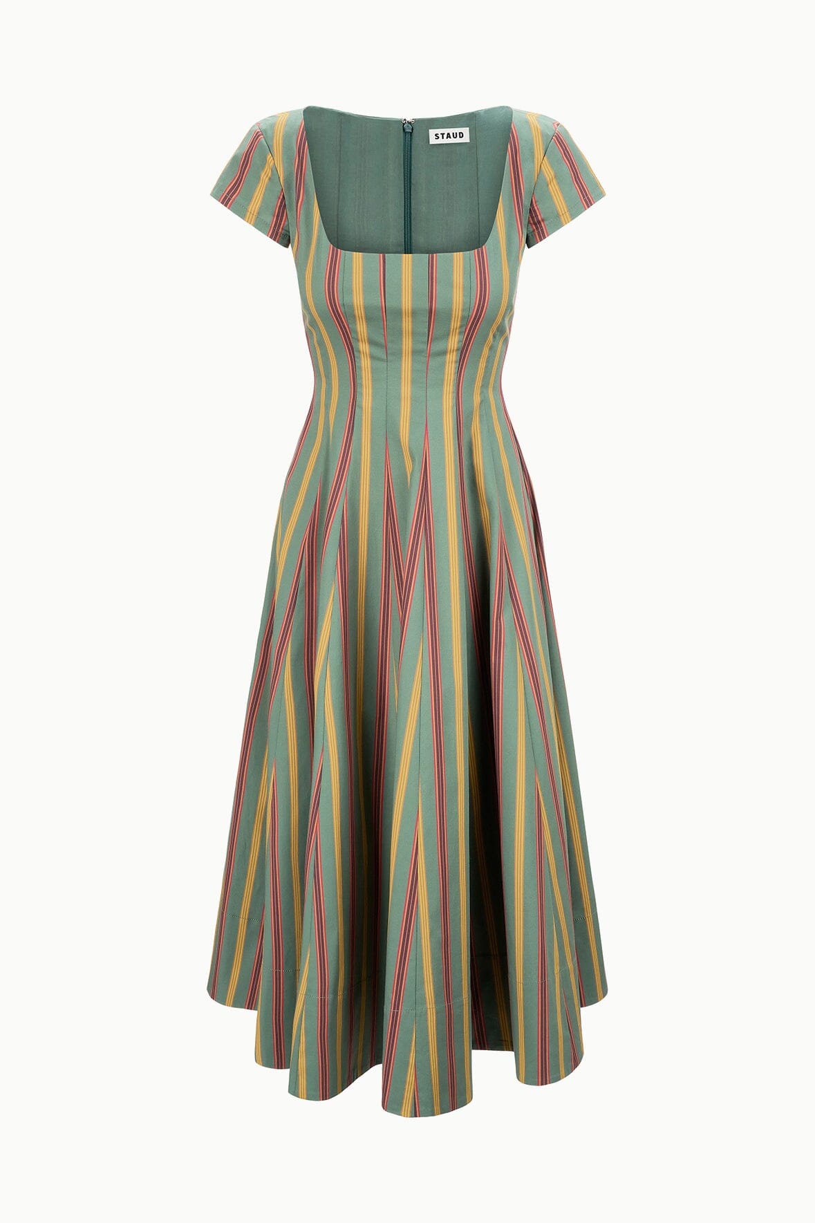 STAUD, Short Sleeve Wells Dress in Trailblazer Stripe, Size 12 STAUD, Short Sleeve Wells Dress in Trailblazer Stripe, Size 12