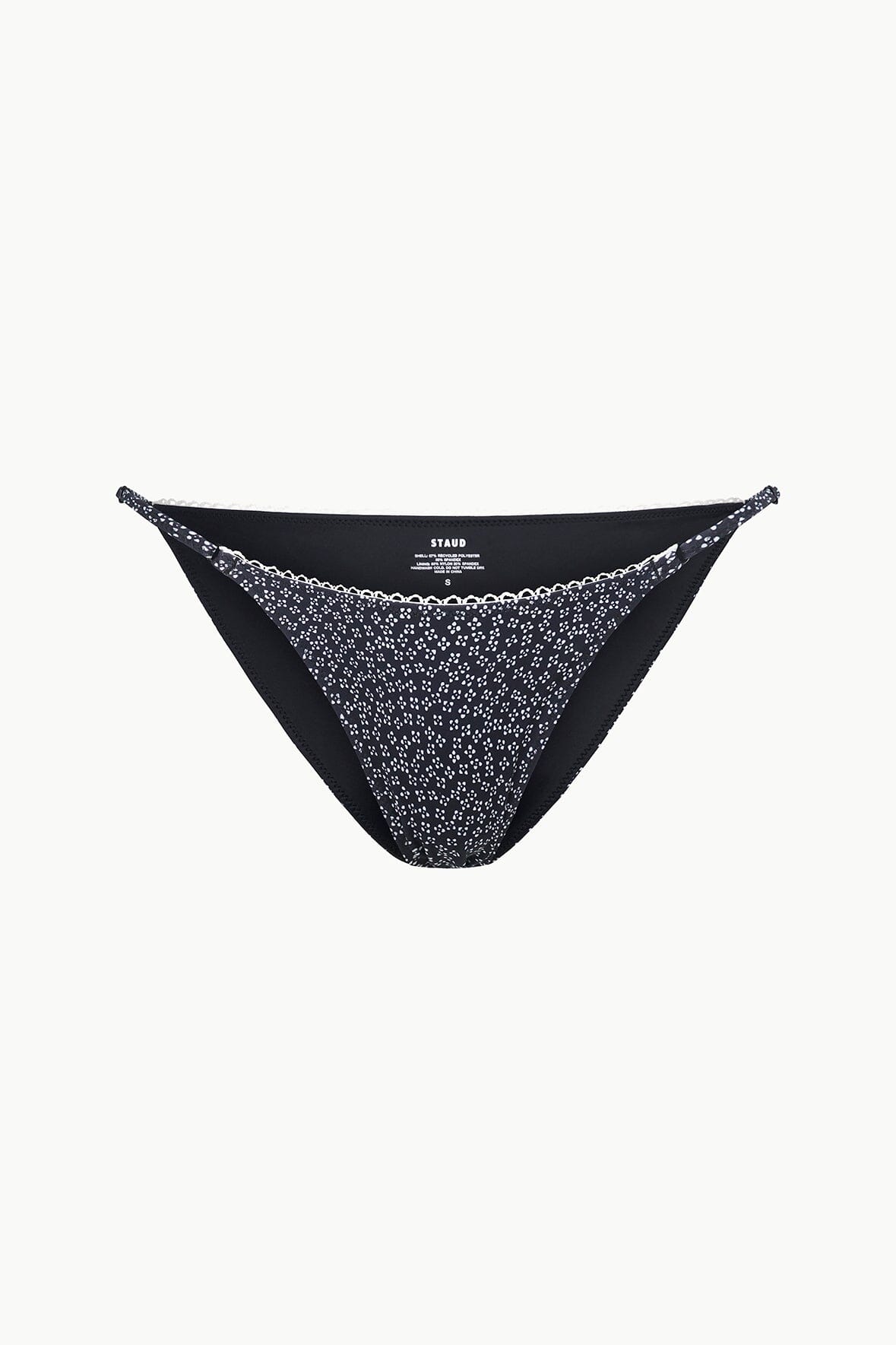 Image SISLEY STRING BIKINI BOTTOM | BLACK WOODBLOCK DITSY FLORAL 5 of 5 and Clicking this image will trigger a zoom pop-up