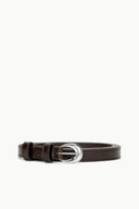 Image SLIM MOON BUCKLE BELT - 13MM | MAHOGANY SILVER 1 of 3