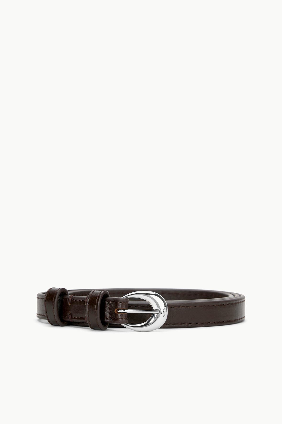 SLIM MOON BUCKLE BELT 13MM MAHOGANY