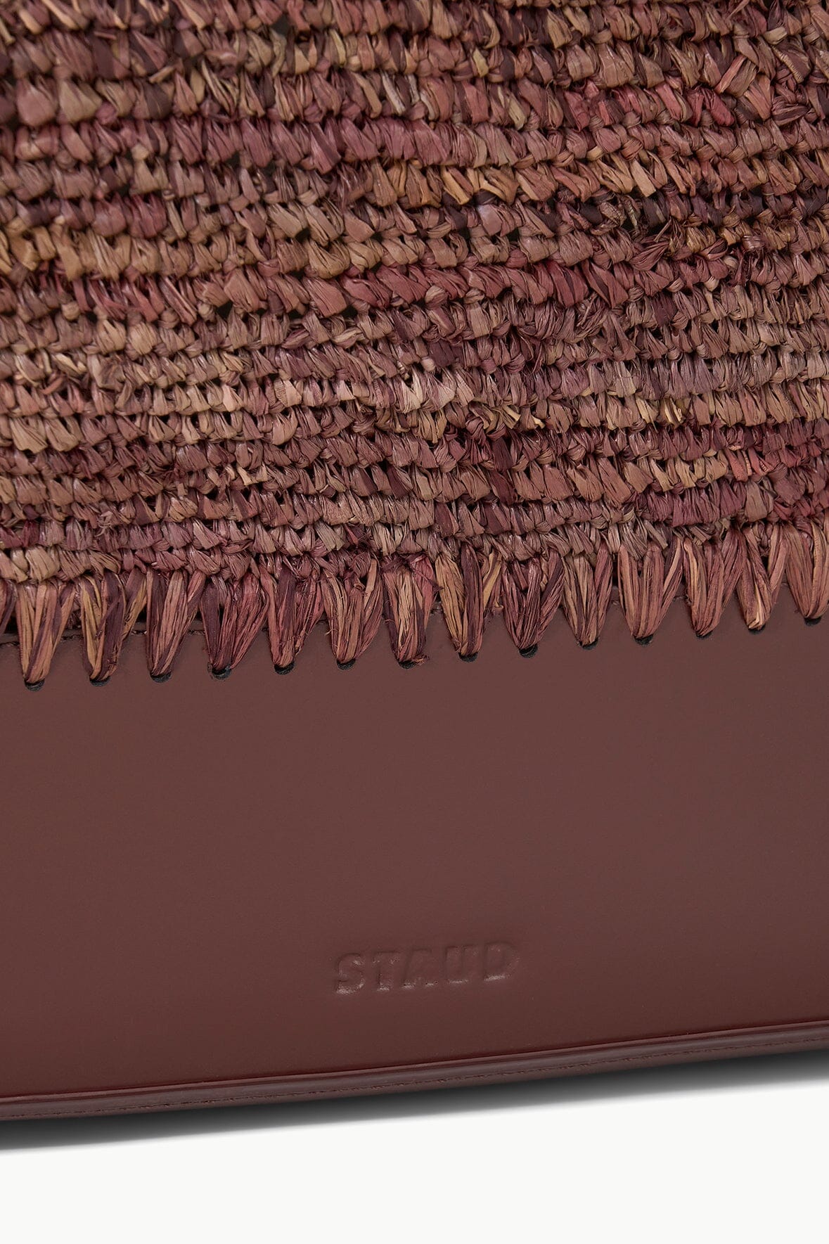 【関税込み】Staud ベージュ Squillo ラフィア トートバッグ SQUILLO RAFFIA TOTE MAHOGANY
