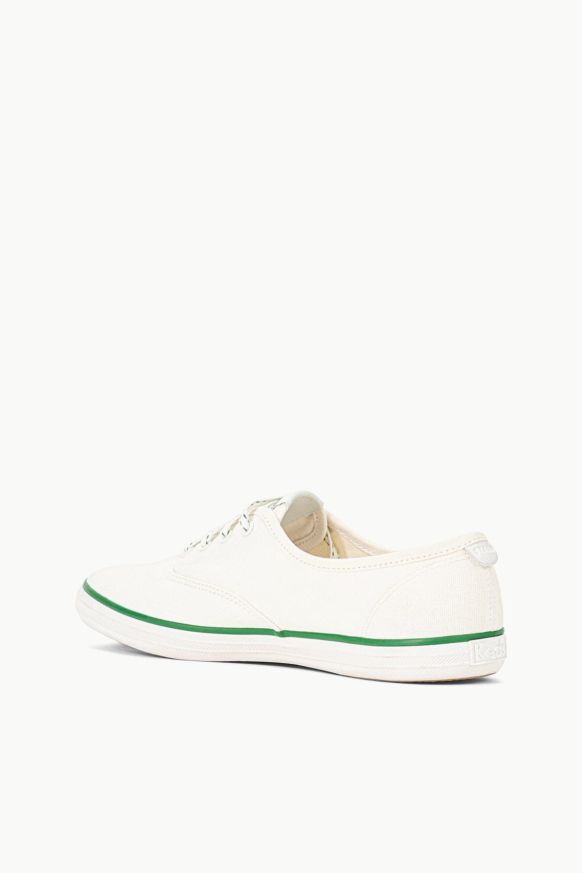 Keds Women s x Staud Champion Canvas Piping Lace Up Canvas Sneakers in White Green Size 7.5 M