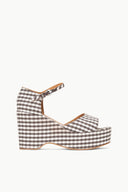 Image STELLA PLATFORM SANDAL | DARK CHOCOLATE MICRO CHECK 1 of 8