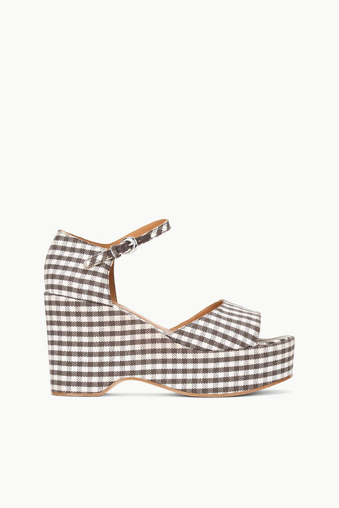 Go to STELLA PLATFORM SANDAL DARK CHOCOLATE MICRO CHECK view 1