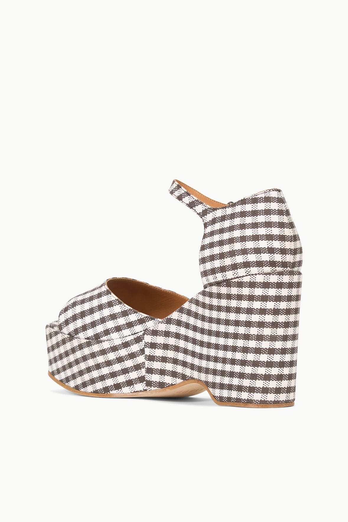 Image STELLA PLATFORM SANDAL | DARK CHOCOLATE MICRO CHECK 5 of 8 and Clicking this image will trigger a zoom pop-up