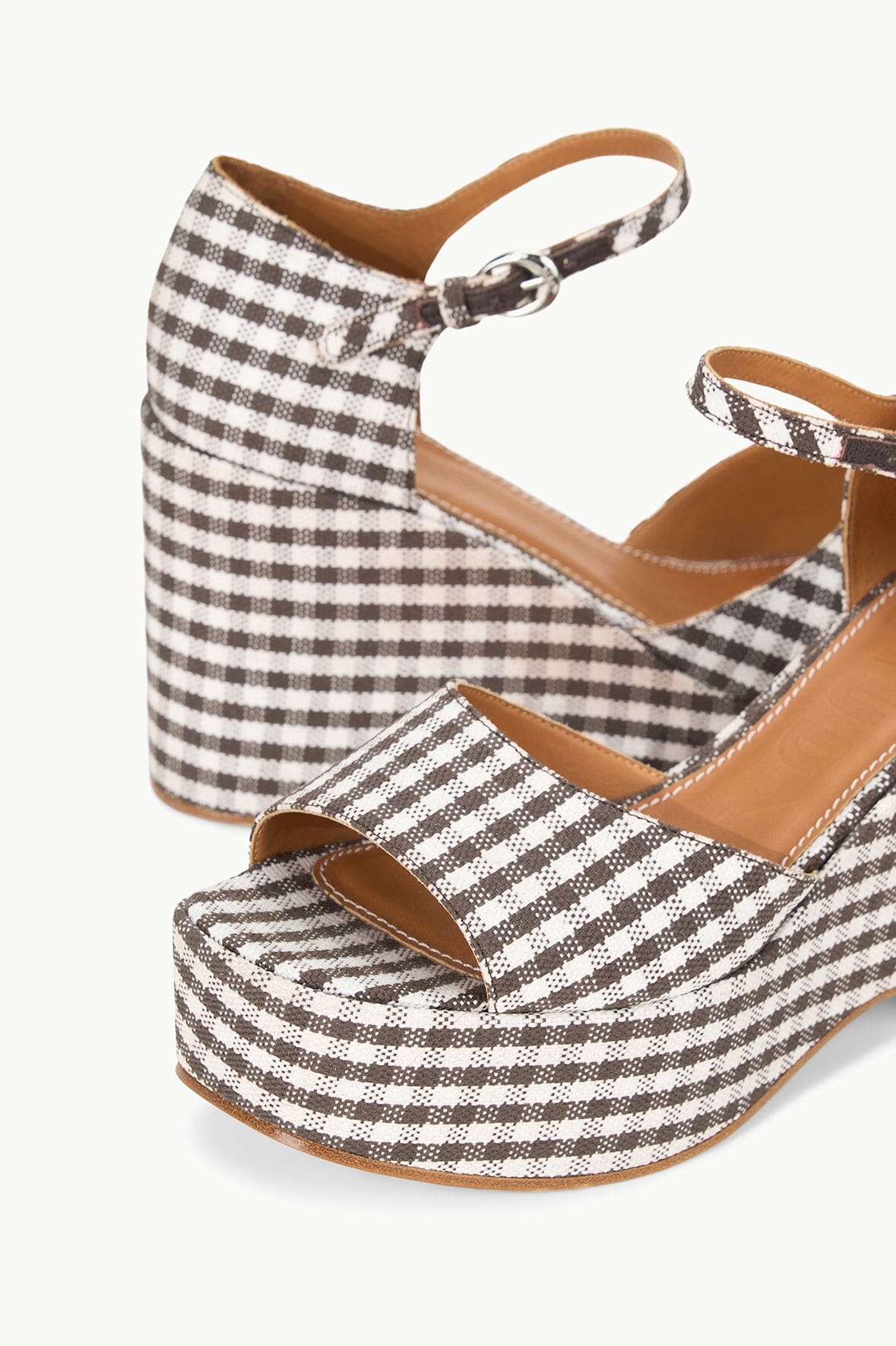 Image STELLA PLATFORM SANDAL | DARK CHOCOLATE MICRO CHECK 8 of 8 and Clicking this image will trigger a zoom pop-up