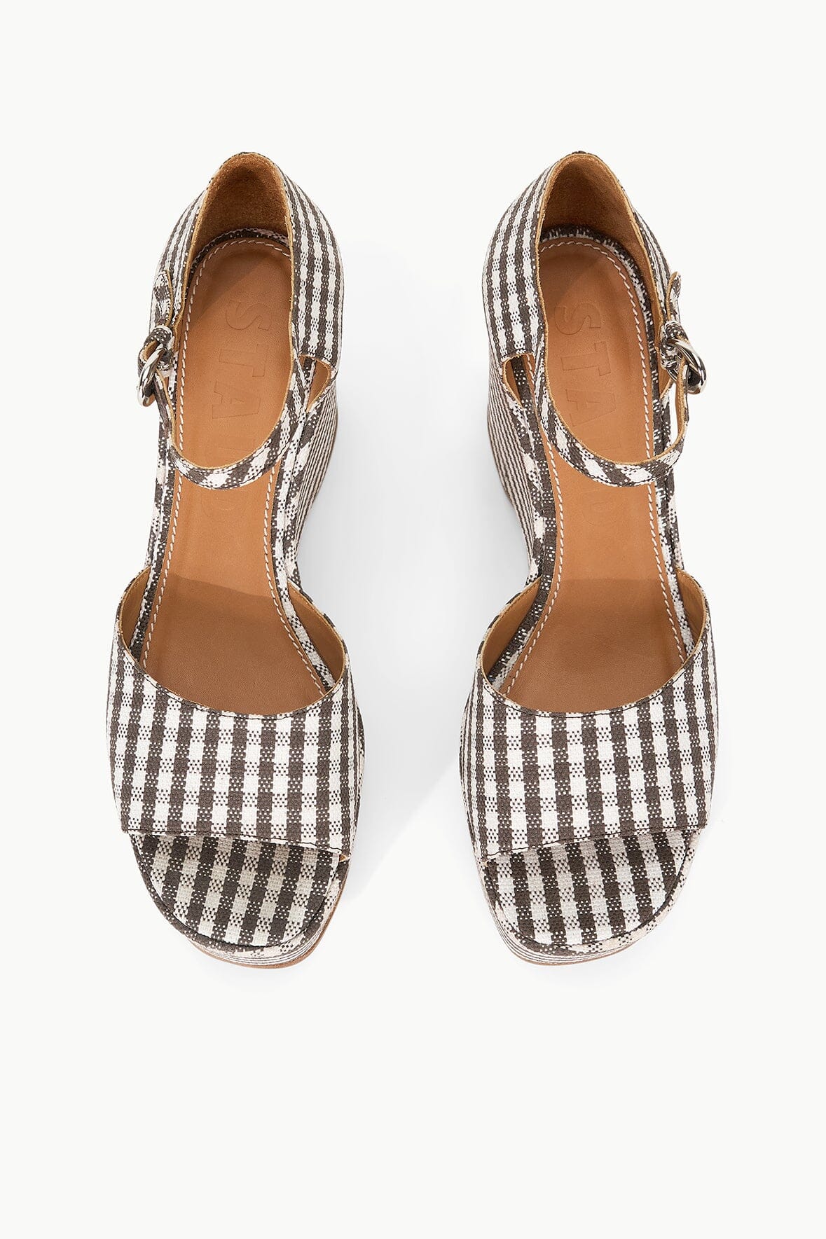 Image STELLA PLATFORM SANDAL | DARK CHOCOLATE MICRO CHECK 7 of 8 and Clicking this image will trigger a zoom pop-up