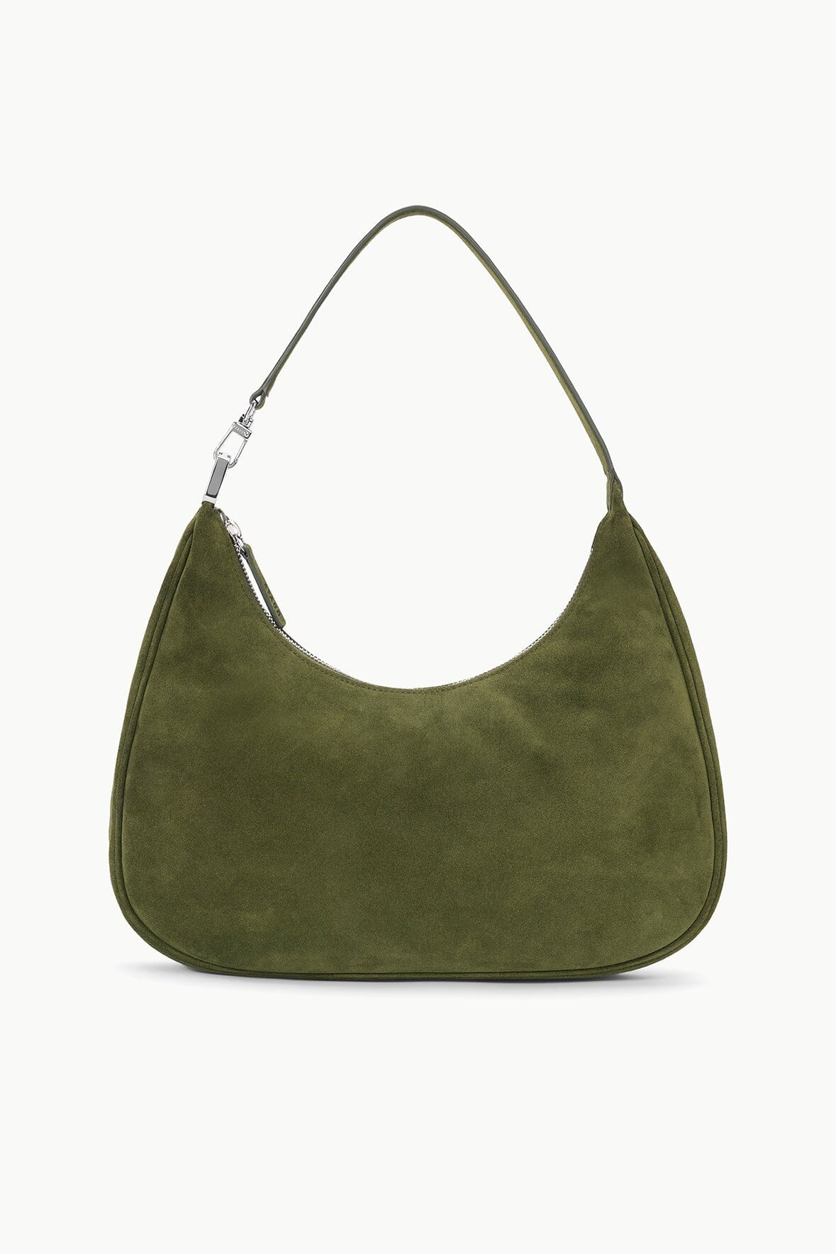 Image SYLVIE SHOULDER BAG | AVOCADO SUEDE 1 of 6 and Clicking this image will trigger a zoom pop-up