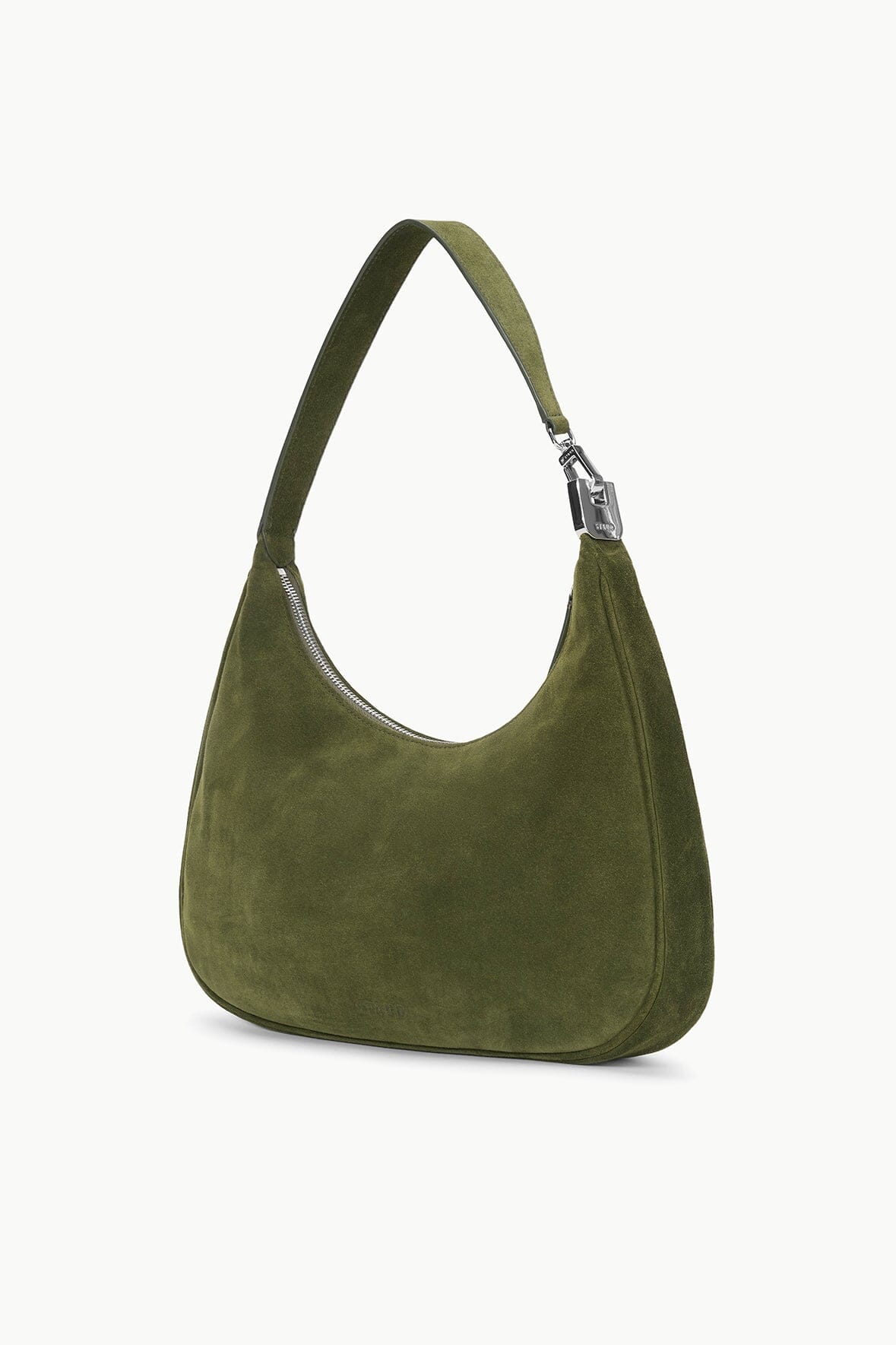 Image SYLVIE SHOULDER BAG | AVOCADO SUEDE 3 of 6 and Clicking this image will trigger a zoom pop-up