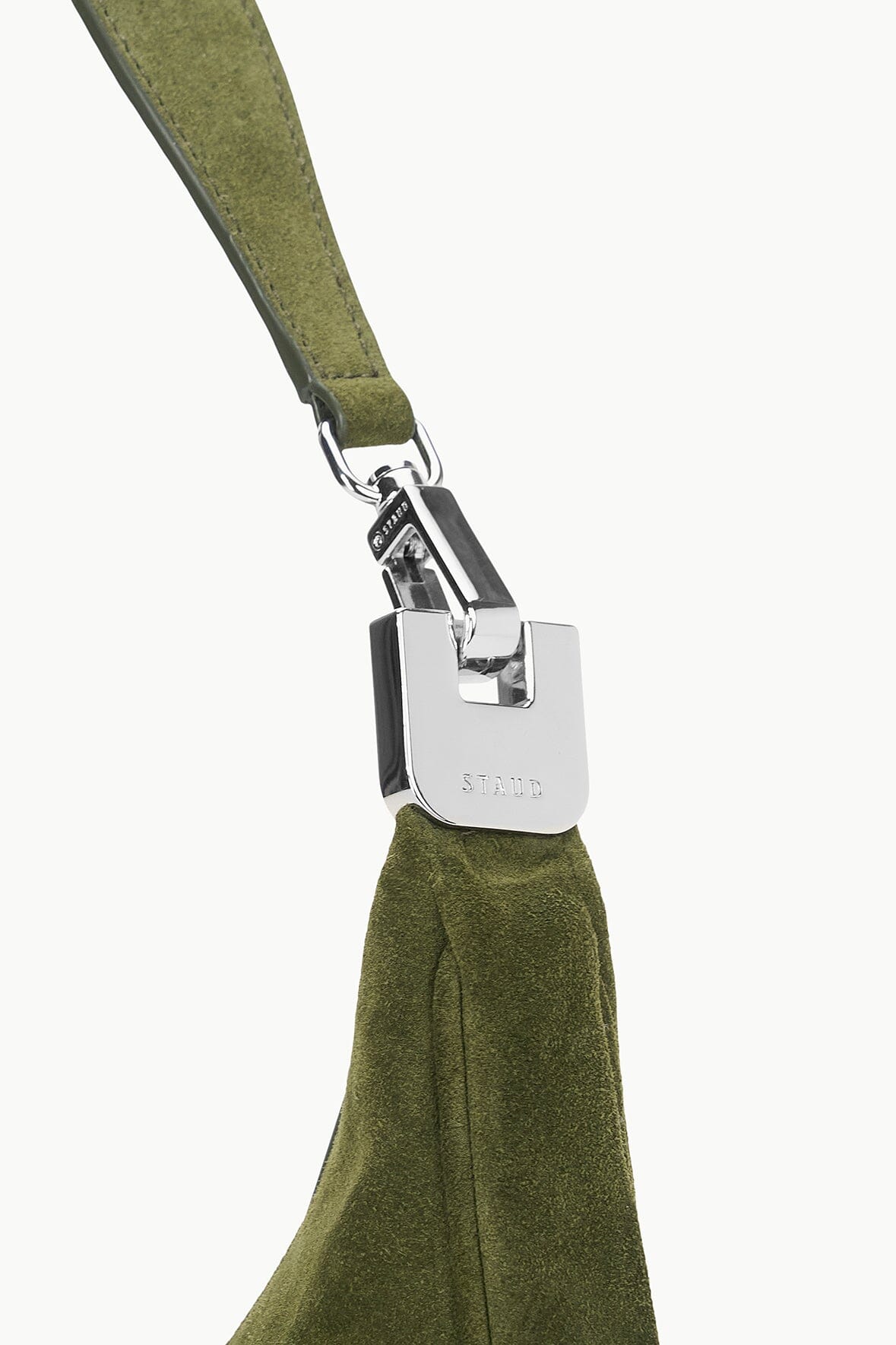 Image SYLVIE SHOULDER BAG | AVOCADO SUEDE 5 of 6 and Clicking this image will trigger a zoom pop-up