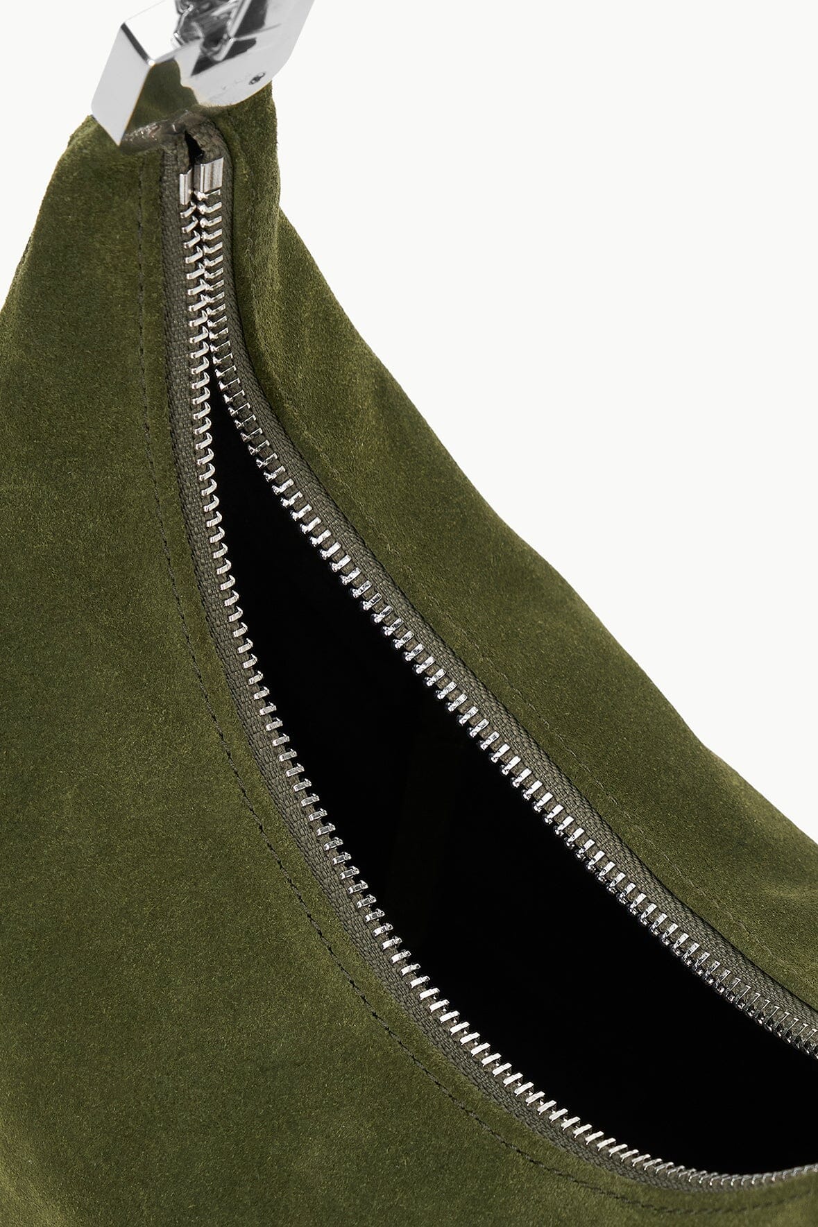 Image SYLVIE SHOULDER BAG | AVOCADO SUEDE 4 of 6 and Clicking this image will trigger a zoom pop-up