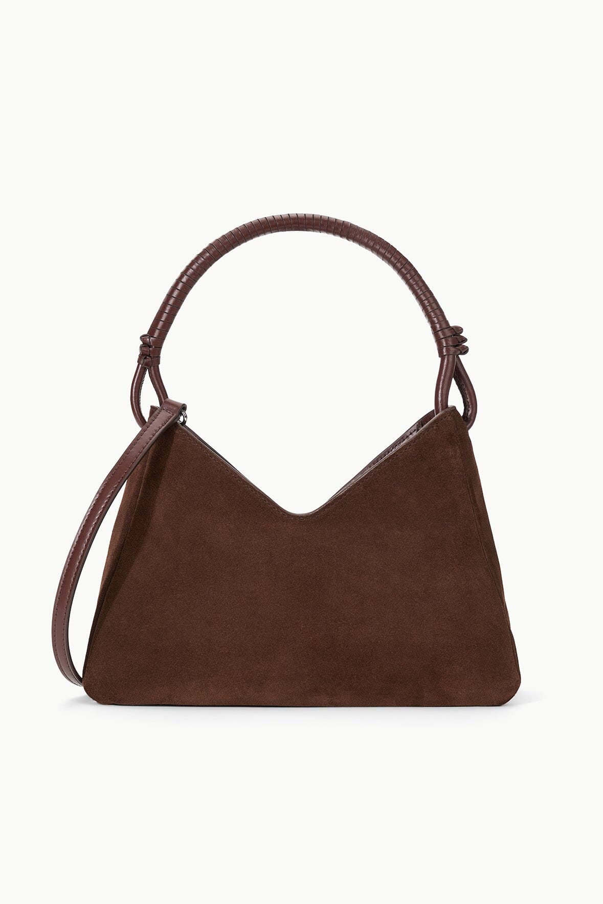 Image VALERIE SHOULDER BAG | MAHOGANY SUEDE 1 of 7 and Clicking this image will trigger a zoom pop-up