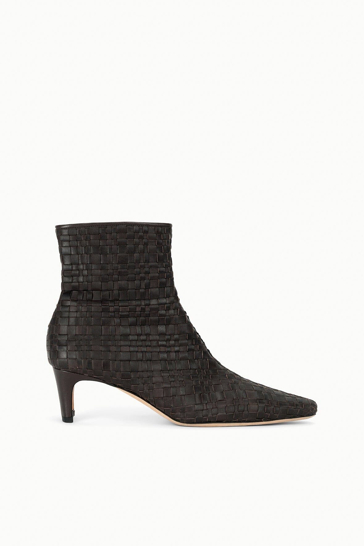 Image WALLY ANKLE BOOT | ESPRESSO WOVEN LEATHER 1 of 8 and Clicking this image will trigger a zoom pop-up