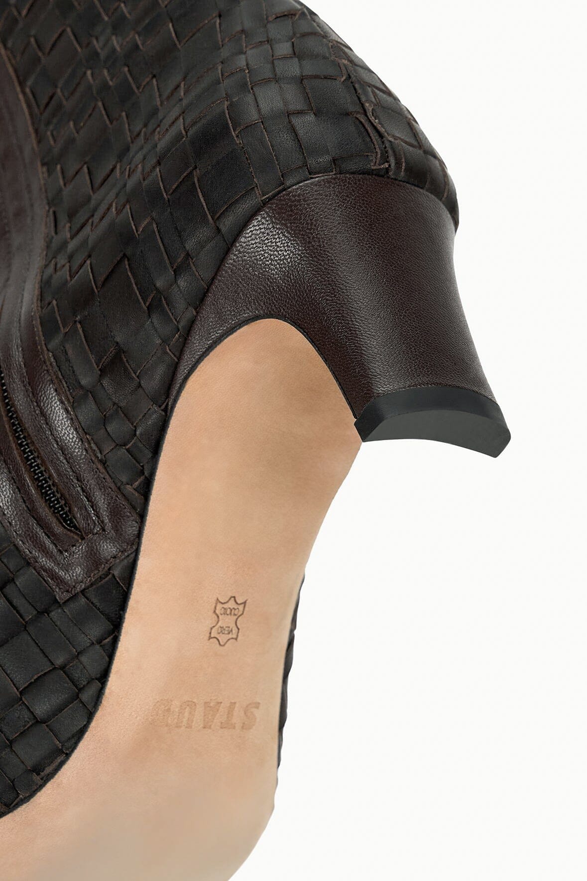Image WALLY ANKLE BOOT | ESPRESSO WOVEN LEATHER 8 of 8 and Clicking this image will trigger a zoom pop-up