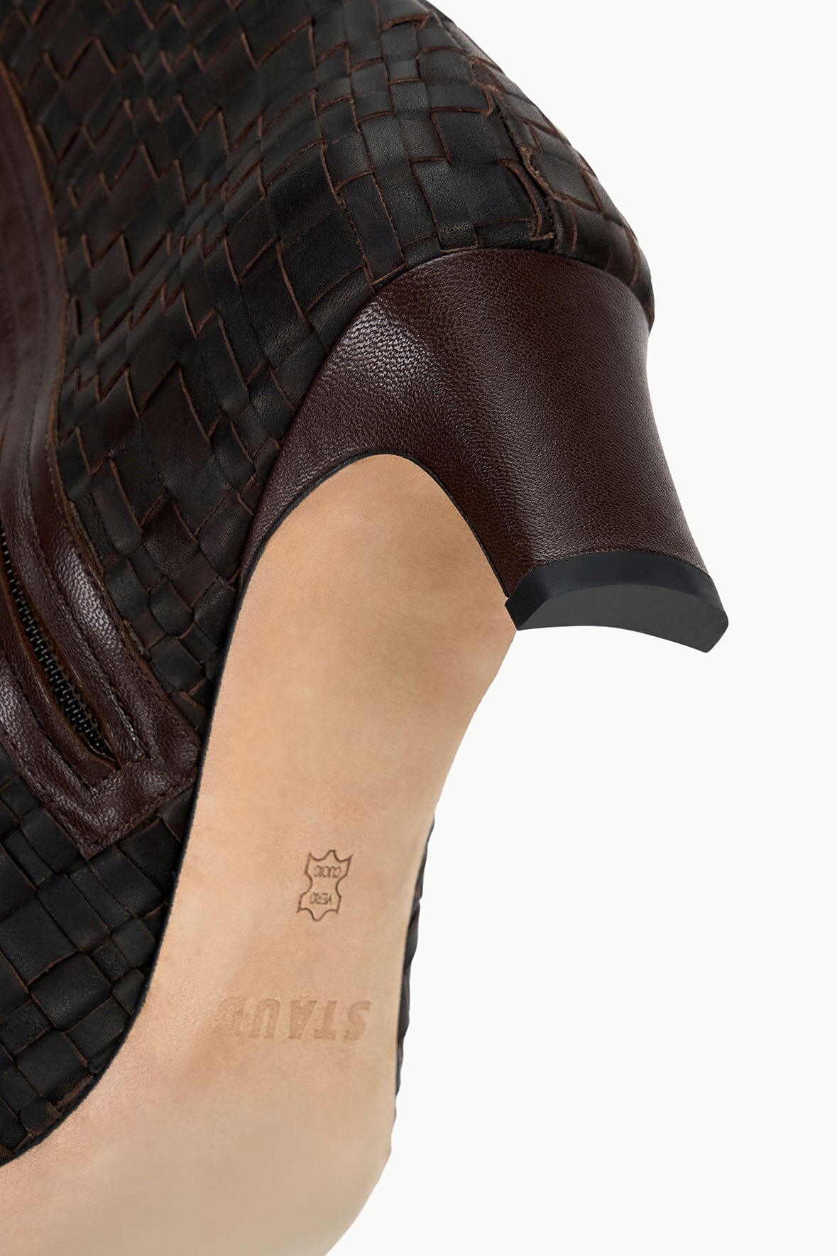 Image WALLY ANKLE BOOT | ESPRESSO WOVEN LEATHER 8 of 8 and Clicking this image will trigger a zoom pop-up