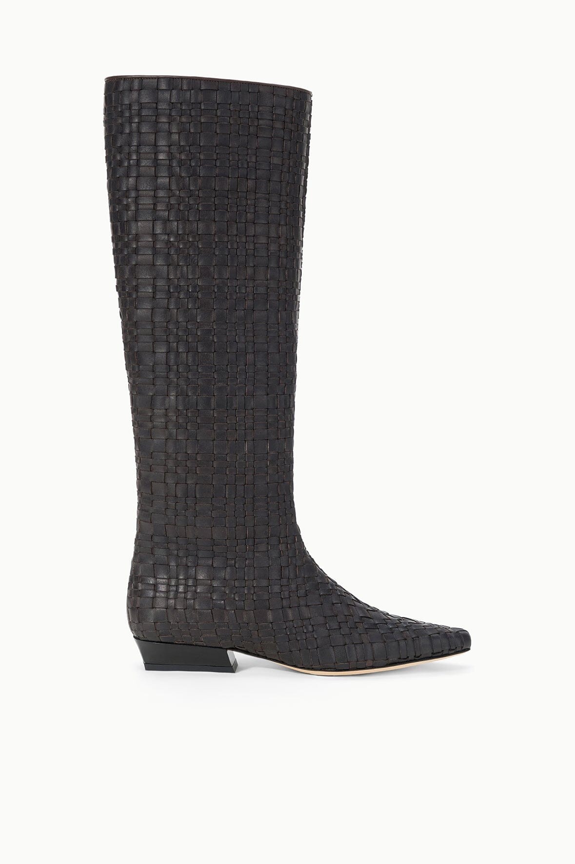 Image WALLY FLAT BOOT | ESPRESSO WOVEN LEATHER 1 of 9 and Clicking this image will trigger a zoom pop-up