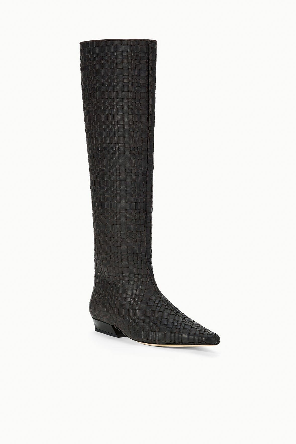 Image WALLY FLAT BOOT | ESPRESSO WOVEN LEATHER 3 of 9 and Clicking this image will trigger a zoom pop-up