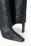 WALLY FOLDOVER MID CALF BOOT | BLACK WOVEN