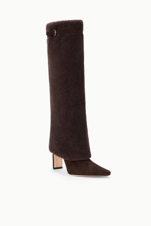 Go to WALLY FOLDOVER HIGH HEEL BOOT ESPRESSO SHEARLING view 2