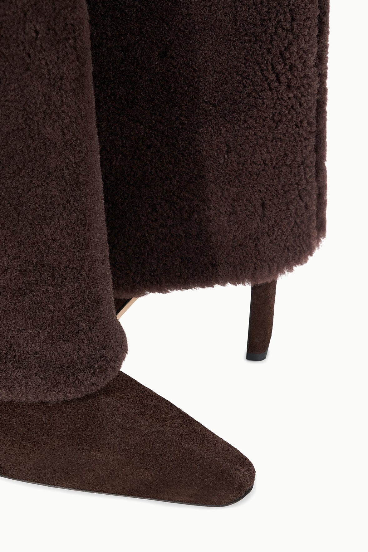 Image WALLY FOLDOVER HIGH HEEL BOOT | ESPRESSO SHEARLING 4 of 5 and Clicking this image will trigger a zoom pop-up