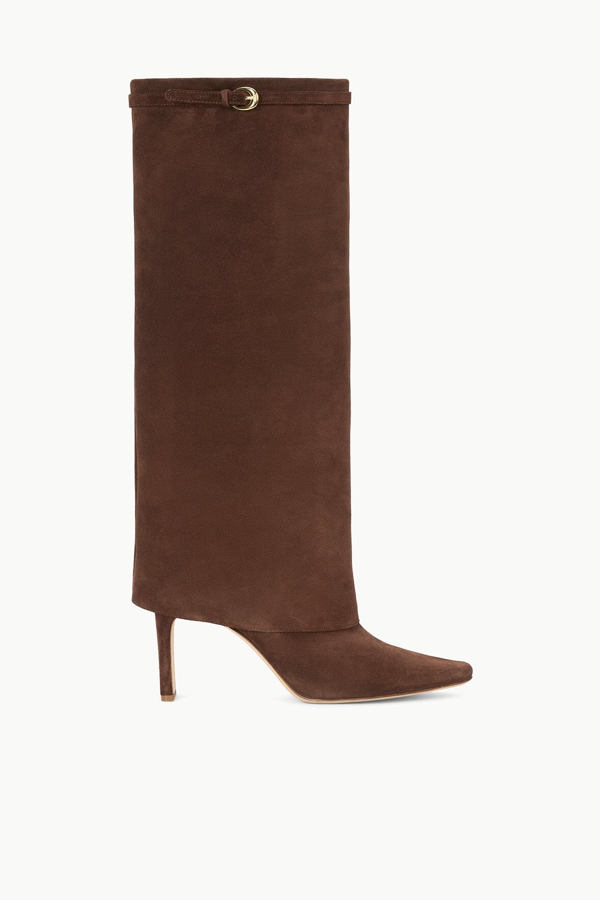 Image WALLY FOLDOVER HIGH HEEL BOOT | MAHOGANY SUEDE 1 of 7 and Clicking this image will trigger a zoom pop-up