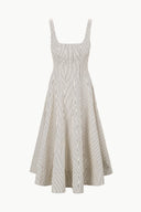 Image WELLS DRESS | IVORY DARK OAK MICRO STRIPE 6 of 6