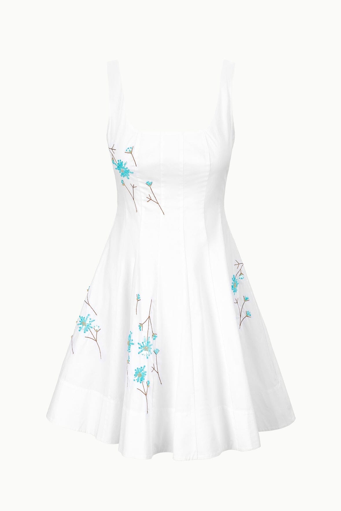 staud mini white dress Wells cotton poplin minidress in white - Staud