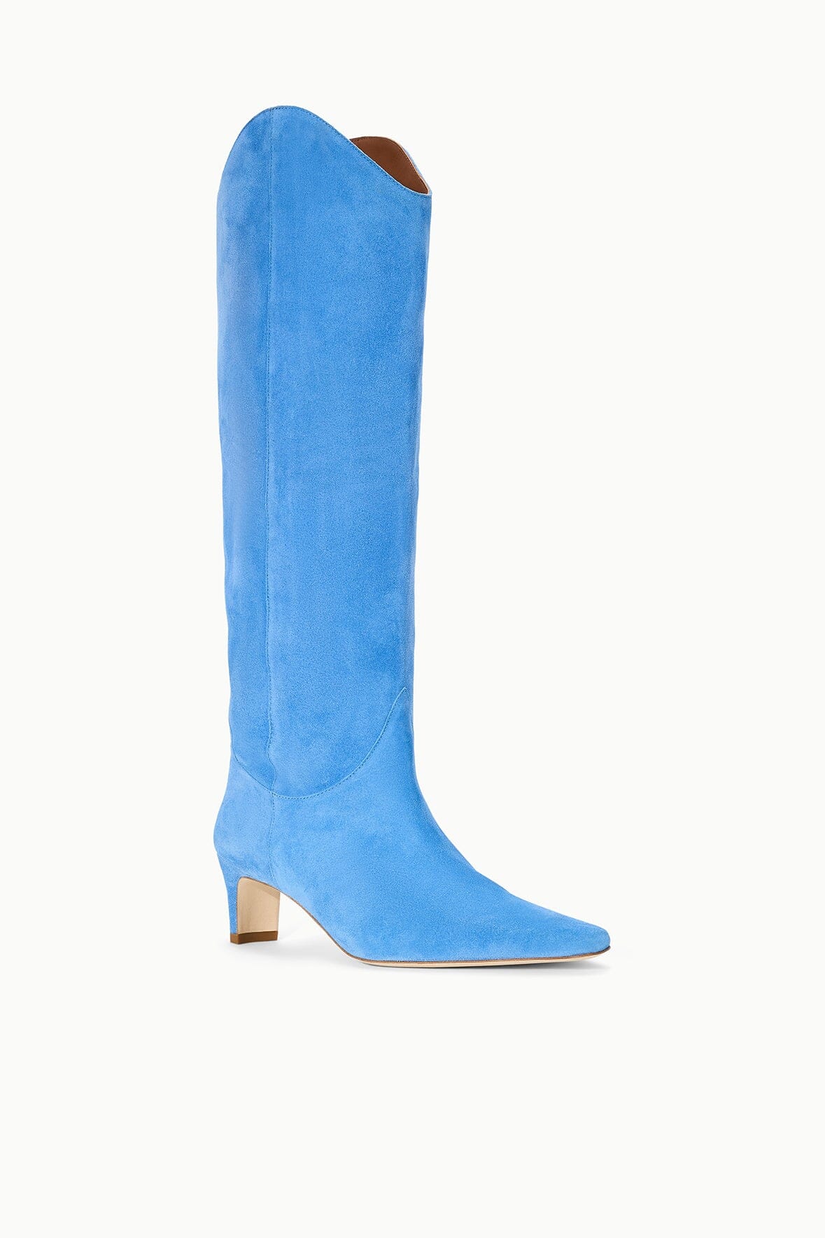 STAUD, Western Wally Boots in Staud Blue Suede, Size 35