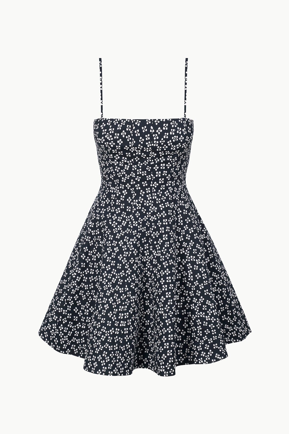 Image WYLIE MINI DRESS | BLACK WOODBLOCK FLORAL 6 of 6 and Clicking this image will trigger a zoom pop-up